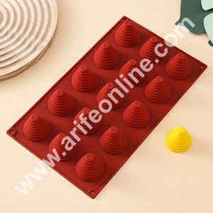 CAKE DECORβ’ 15 Cavity Round Pyramid Chocolate Mold, 3D Silicone Mold, Candy Mold, Fondant Mold, For DIY Cake Decoration