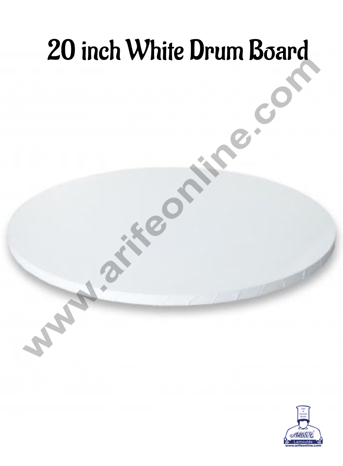 CAKE DECORβ’ White Round Drum Cake Board Cake Base - 20 inch