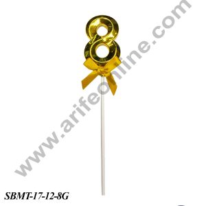 CAKE DECOR™ Plastic 3D Style 8 Number Cake Topper - 1 Piece