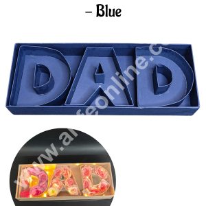 Elegant Fathers Day DAD Monogram Flower Gift Box with Transparent Lid (Blue) - CAKE DECOR™