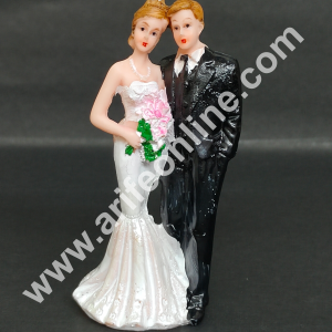 CAKE DECORβ’ 1 Pcs Wedding Couple Ceramic Figure Cake Topper Decorations (SBCT-15410B-J)