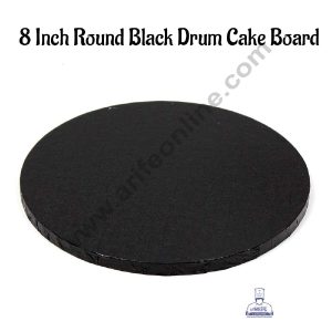 CAKE DECOR™ Black Round Drum Cake Board Cake Base - 8 inch