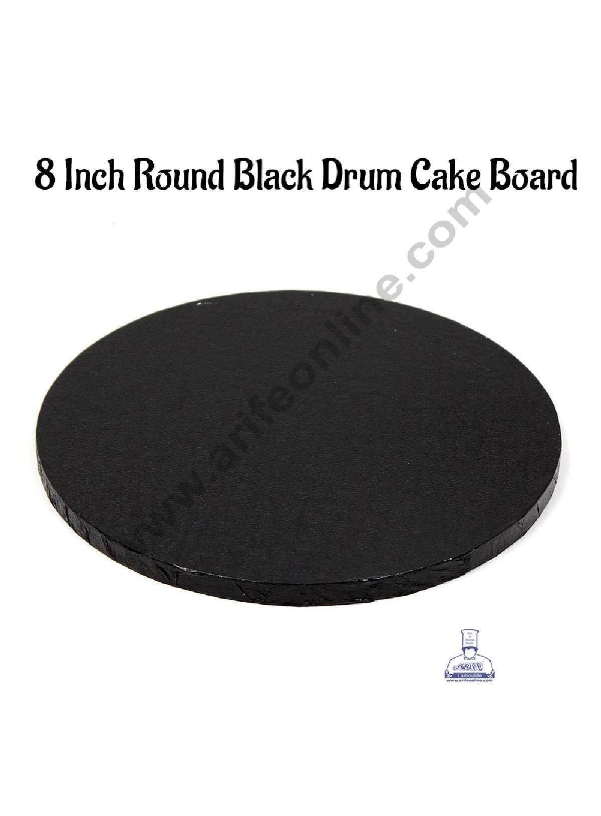 CAKE DECORβ’ Black Round Drum Cake Board Cake Base - 8 inch