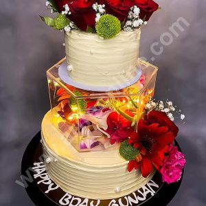 CAKE DECOR™ Hexagon FILL-A-TIER Acrylic Cake Spacer 8 inch X 4 inch Clear Cake Display Spacer