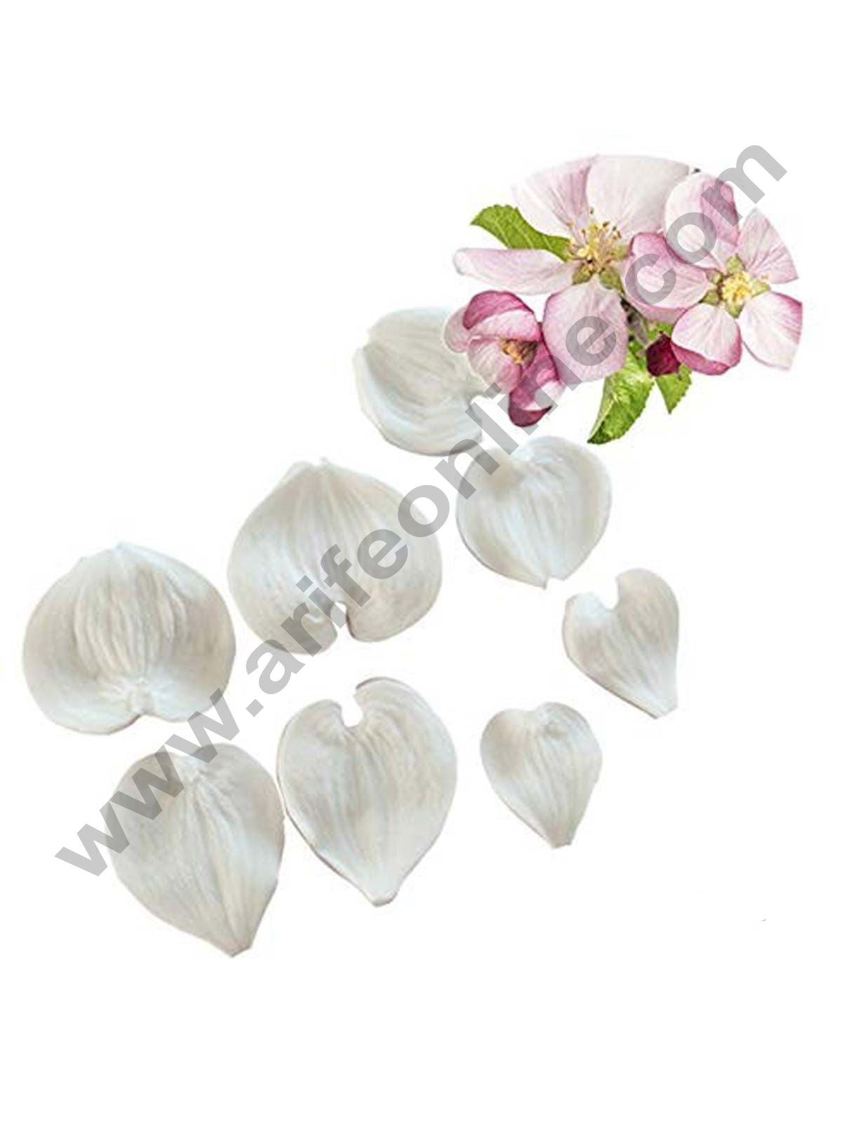 Cake Decor Silicon 8 Pcs Veined Leaves Set Fondant Gumpaste Marzipan Mould