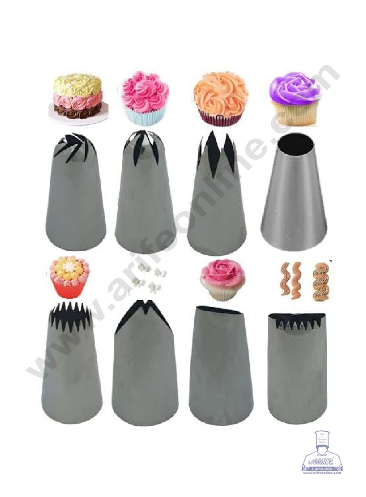 Cake Decor 8Pcs Stainless Steel Nozzle Set