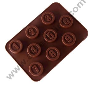 Cake Decor Silicon 9 Cavity Number Shape Design Chocolate Mould Ice, Jelly Candy Mould