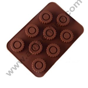 Cake Decor Silicon 9 Cavity Poker Chips Coin, Gold Coin Shape Design Chocolate Mould Ice, Jelly Candy Mould