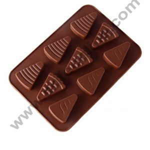 Cake Decor Silicon 9 Cavity Pizza Slice Cake Shape Design Chocolate Mould Ice, Jelly Candy Mould