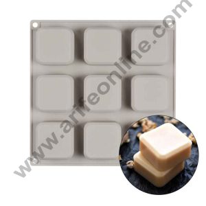Cake Decor 9-Cavity Mold Safe Bakeware Square Silicone Molds for Cakes Mousse Dessert Pastry Soap and Muffin Baking Moulds