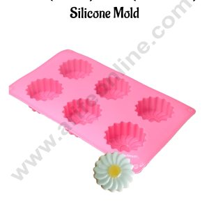 CAKE DECOR™ 6-Cavity Scalloped Daisy Flower Cup  Silicone Mold│SBSM-CK3-009B│