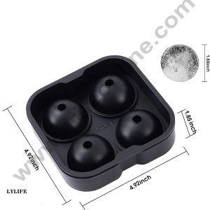 CAKE DECORβ’ 4 Cavity Round Ice Cube Tray Silicone Ice Cube Maker