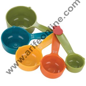 Cake Decor 5 in 1 Plastic Measuring Cups and Spoon, Multicolor Cups and Spoon Set
