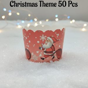 CAKE DECORβ’ Deep Muffin Cup Christmas Theme | Muffin Cupcake Liners (50Pcs Pack) Design-16