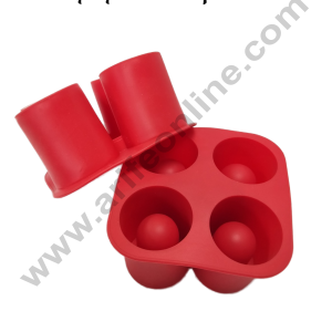 CAKE DECORβ’ 4 Cavity Cylinder Shape Ice Mould Silicone Ice Cube Maker