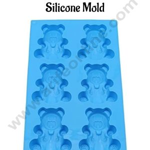 CAKE DECORβ’ 6-Cavity Sitting Teddy Bear Silicone MoldβSBSM-CK3-102Cβ