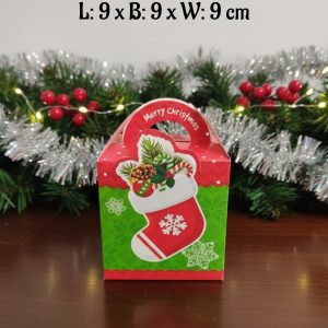CAKE DECOR™ Mini Christmas Theme Treat Box - 05 | L: 9 x B: 9 x W: 9 cm |Gift Box | Candy Box | Cookies Box | Sweet Treats Box| SBBX-CT-05 (10 Pcs Pack)