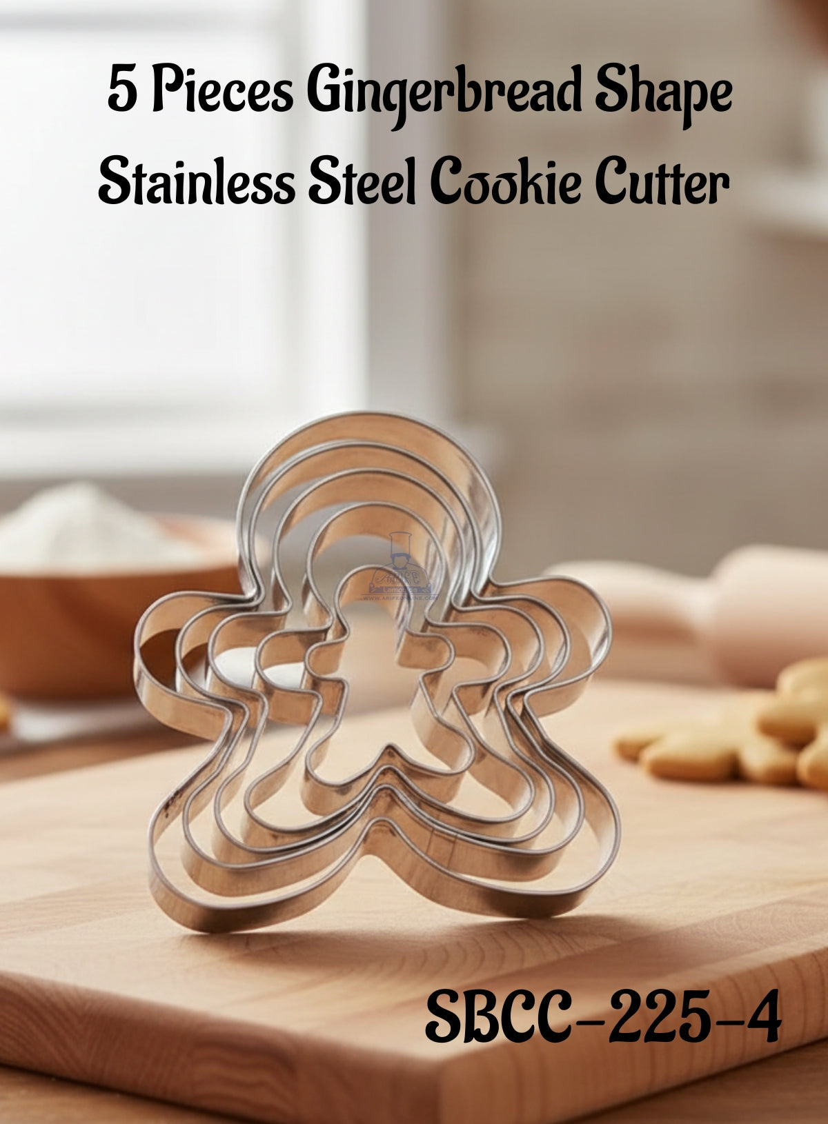 CAKE DECORβ’ 5 Pcs Gingerbread Shape Stainless Steel Cookie Cutter|Cutter Bakeware Mould|