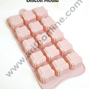 CAKE DECOR™ 15 Cavity Cubic Gift Shape Silicon Chocolate Mould