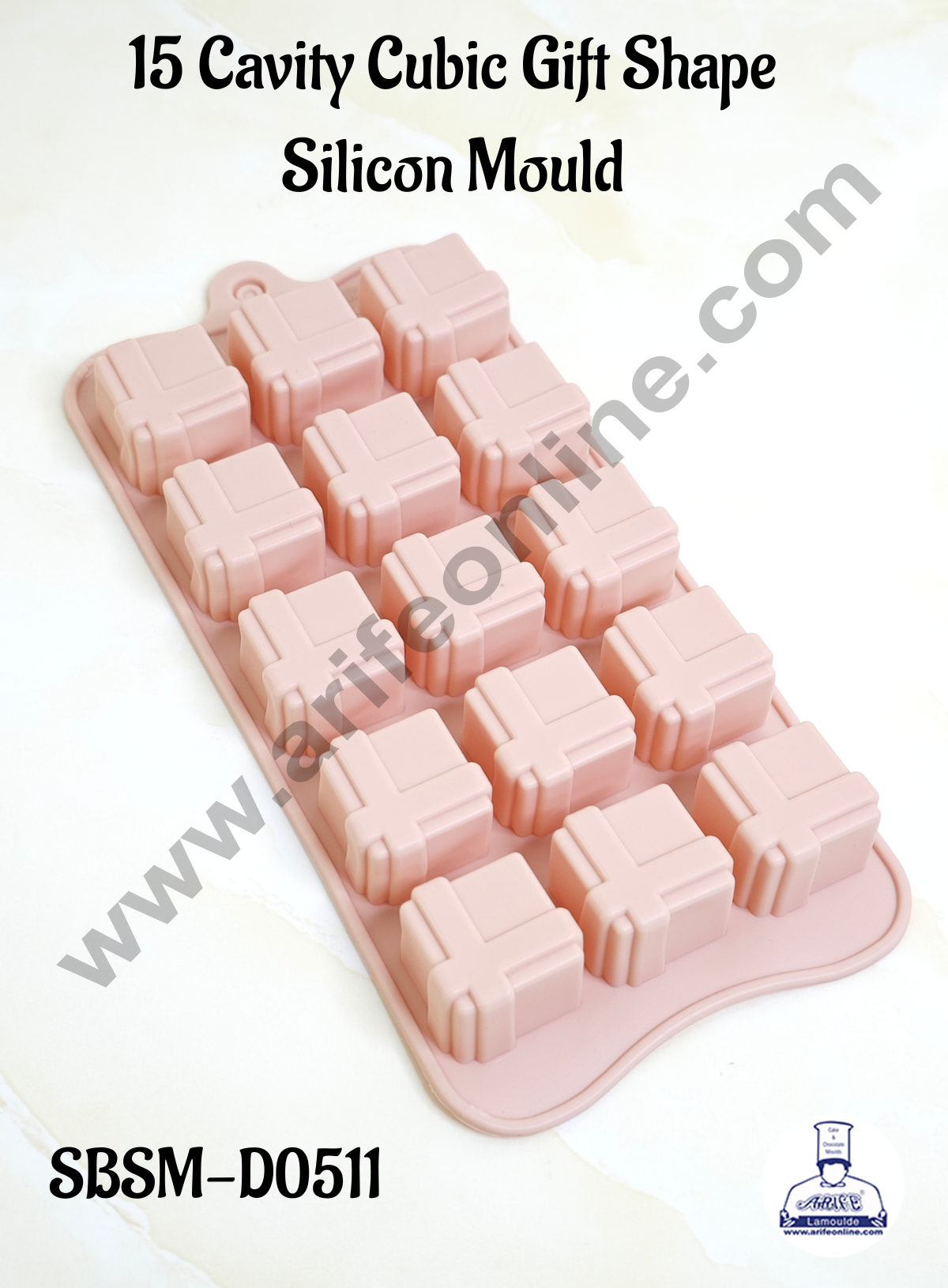 CAKE DECORβ’ 15 Cavity Cubic Gift Shape Silicon Chocolate Mould