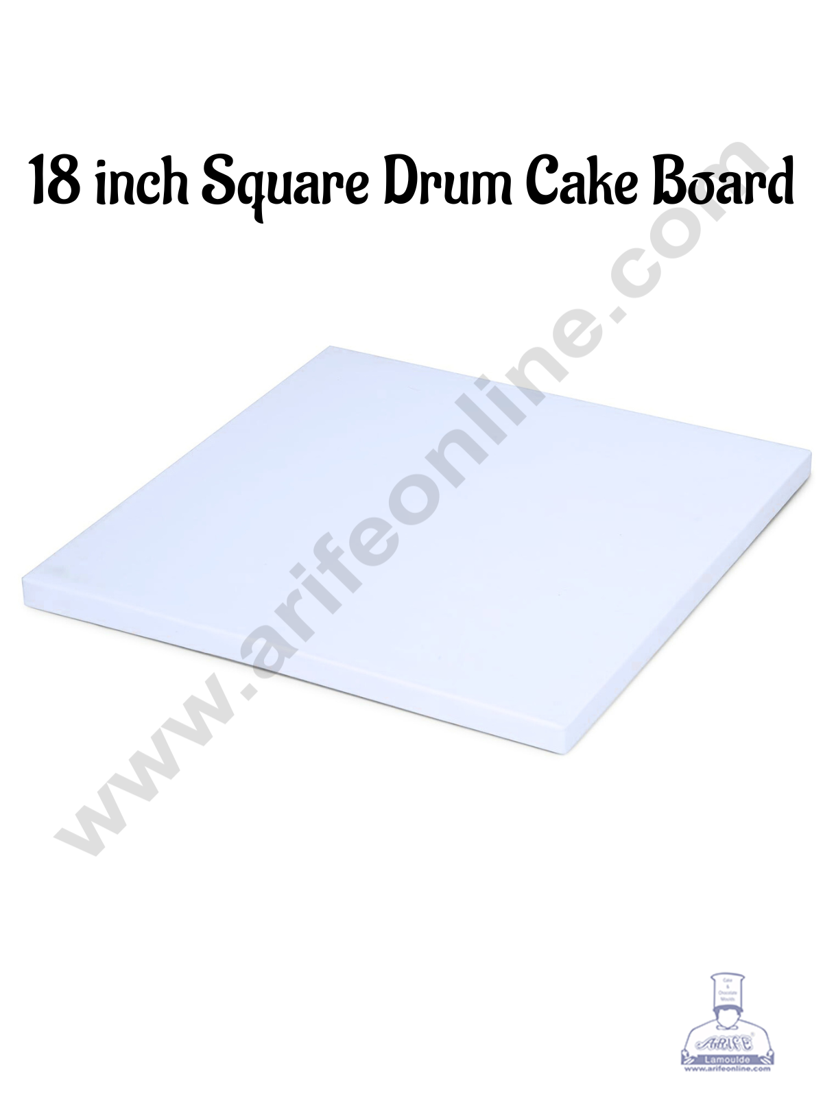 CAKE DECORβ’ White Square Drum Cake Board Cake Base - 18 inch