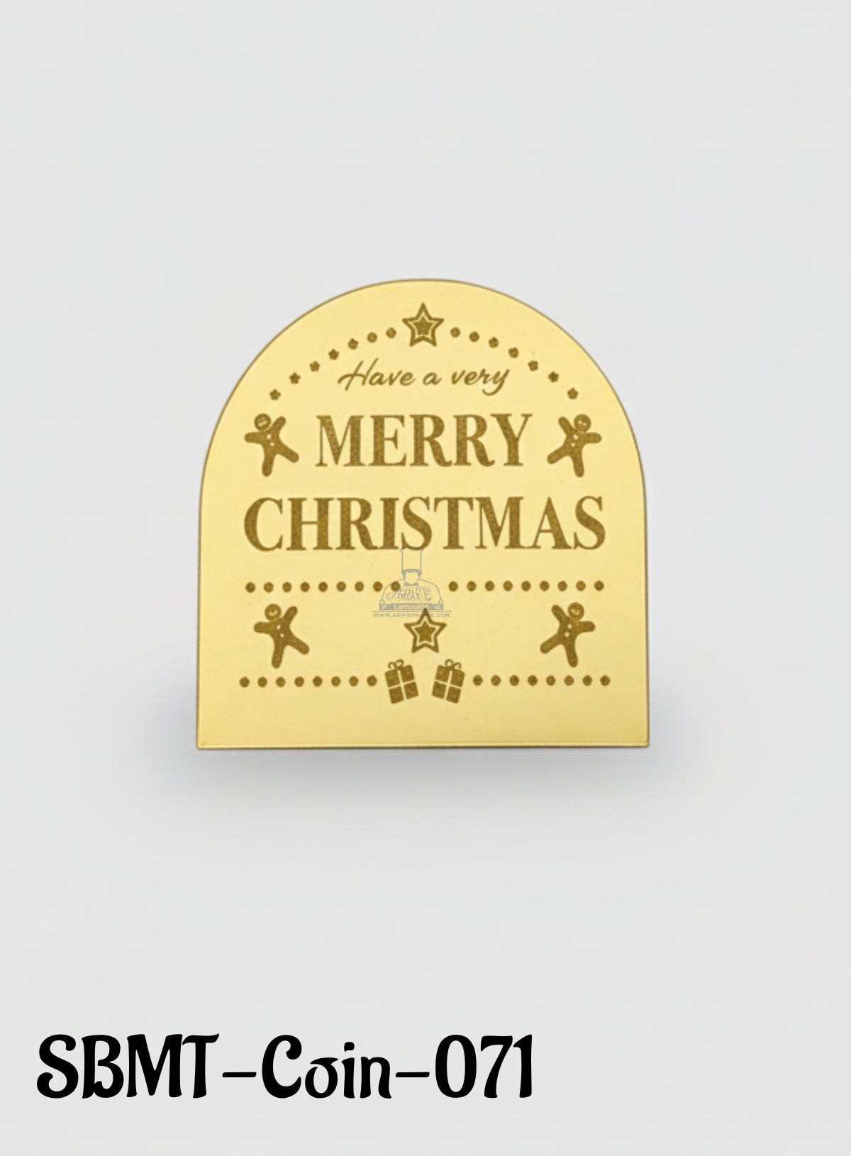 CAKE DECOR™ Acrylic Merry Christmas Coin Topper for Cake and Cupcakes ( SBMT-Coin-071)| 1 Piece |