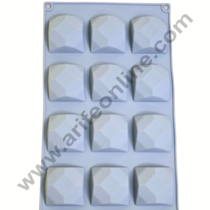 Cake Decor 12 Cavity Silicone Chocolate Mould Diamond Shape Silicon Jelly Candy Mould