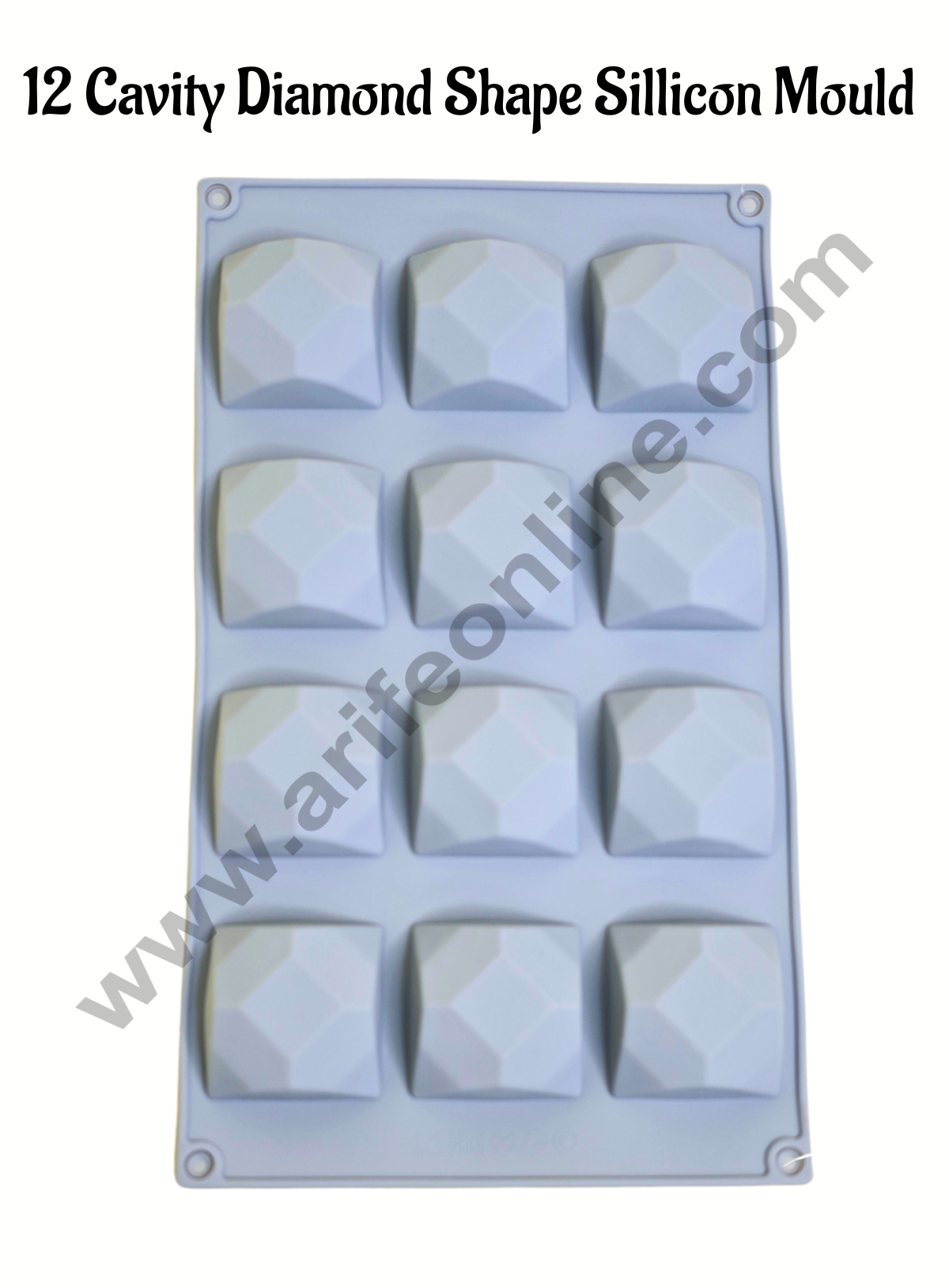 Cake Decor 12 Cavity Silicone Chocolate Mould Diamond Shape Silicon Jelly Candy Mould