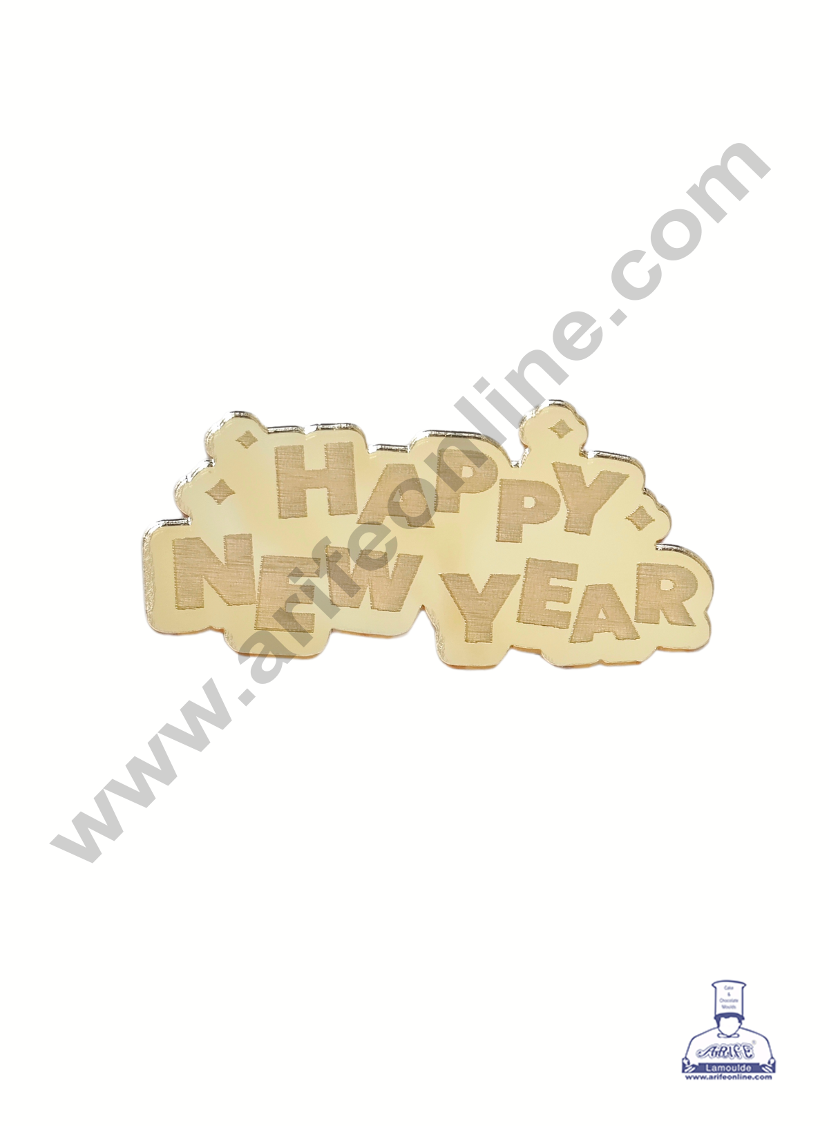 CAKE DECOR™ Acrylic Happy New Year Coin Topper for Cake and Cupcakes | 5 piece Pack ( SBMT-Coin-058)