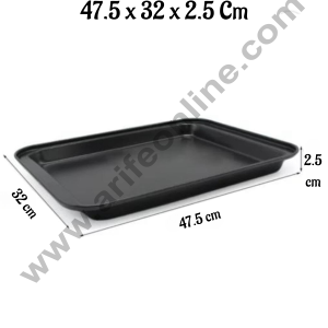 CAKE DECOR™ Non Stick Tray | Nonstick Baking Pans for Oven w/Rimmed Border, Professional Reusable Baking Trays for Toaster Oven Replacement - Big 47.5 x 32 x 2.5 Cm