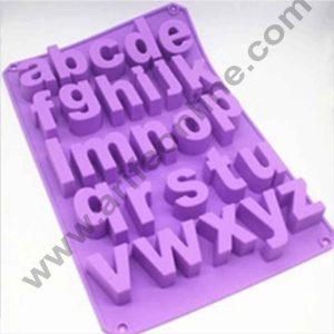 Cake Decor "a-z" 26 English Letters Small Alphabet Soap Ice Cube Chocolate Candy Silicone Mold Cake Decoration Pan Silicone Alphabet Baking Mold