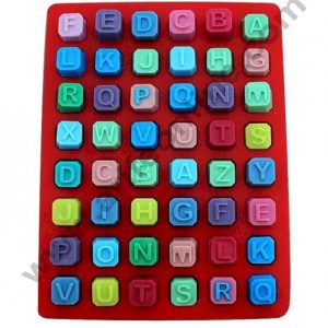 Cake Decor Silicon 48 Cavity Block Alphabet Moulds Brown Chocolate Mould, Ice Mould, Chocolate Decorating Mould
