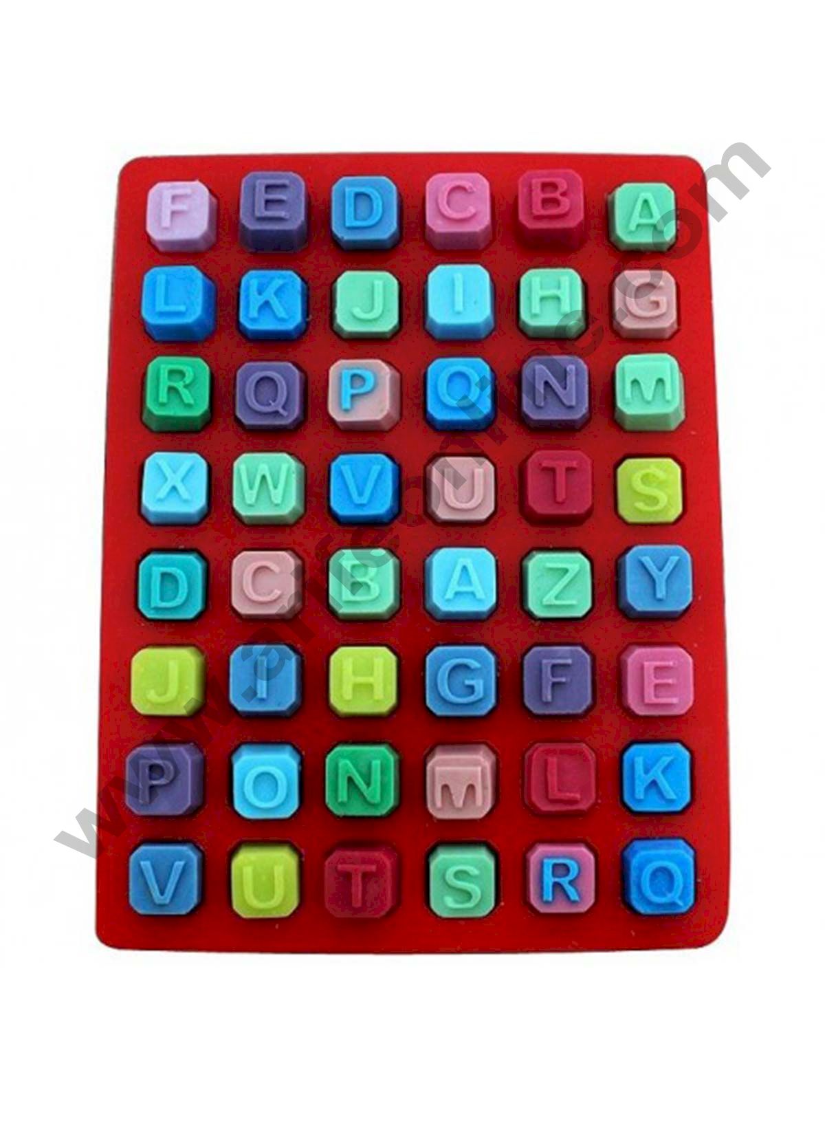 Cake Decor Silicon 48 Cavity Block Alphabet Moulds Brown Chocolate Mould, Ice Mould, Chocolate Decorating Mould