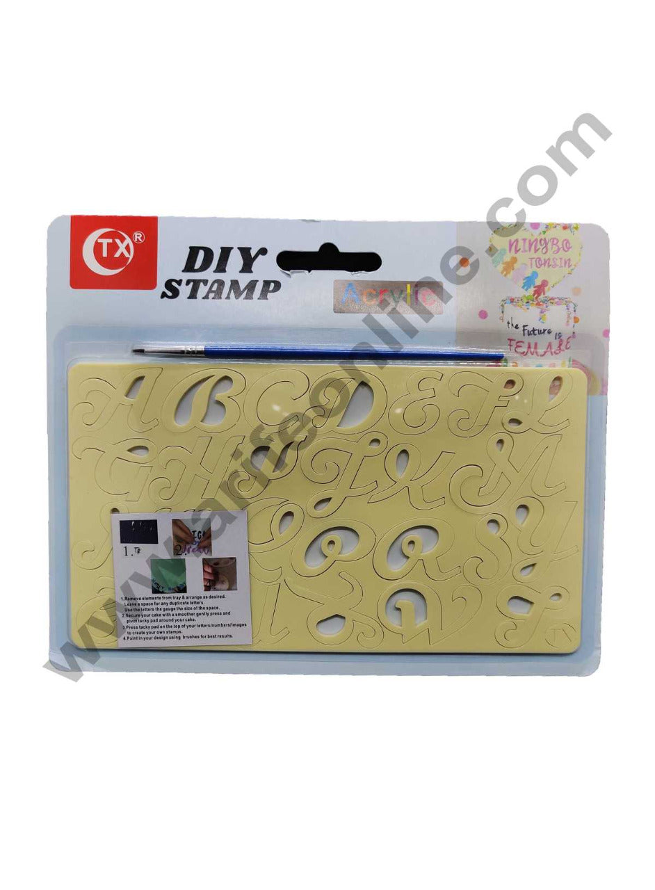 Cake Decor Upper Case Alphabet Acrylic Diy Stamp Embossed Fondant Cake Decorating ABC-011