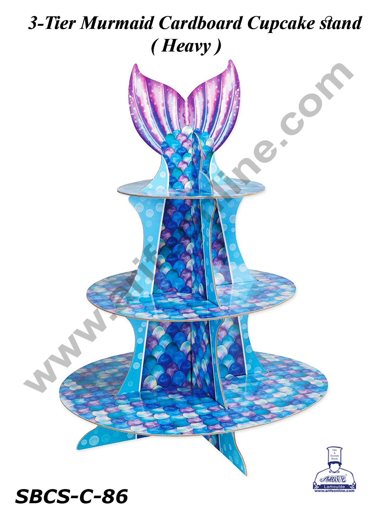 Cake Decor™ 3-Tier Murmaid Cardboard Cupcake stand - Heavy