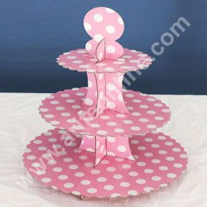 Cake Decorβ’ 3 Tier Large Polka Dots Printed Round Cardboard Cupcake Stand