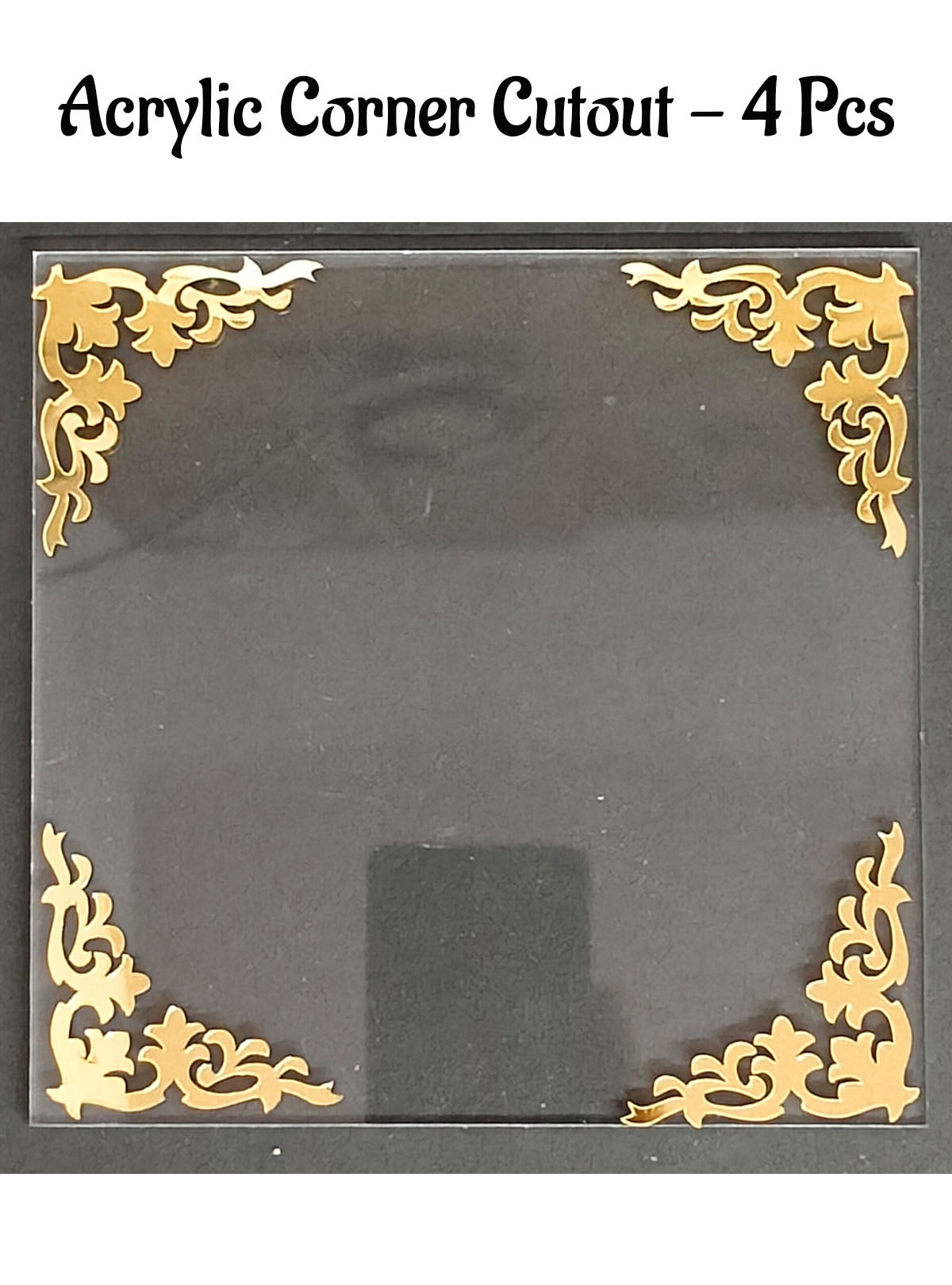 4 pcs Golden Acrylic Corner Cutout Topper - CAKE DECORβ’ DESIGN 1