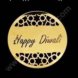 Cake Decorβ’ Acrylic Happy Diwali Coin Topper for Cake and Cupcakes - 1 Piece (SBMT-DCoin-08)