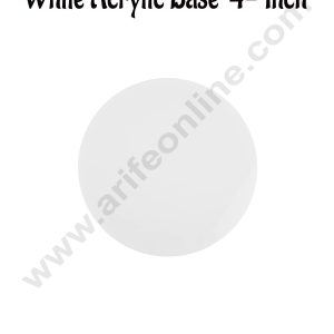 Cake Decor 4 Inch Round White Acrylic Cake Board Ganaching Plate (2mm thickness)