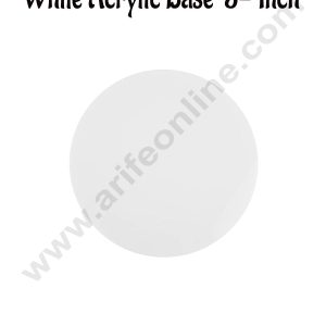 Cake Decor 5 Inch Round White Acrylic Cake Board Ganaching Plate (2mm thickness)