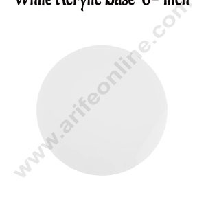 Cake Decor 6 Inch Round White Acrylic Cake Board Ganaching Plate (2mm thickness)
