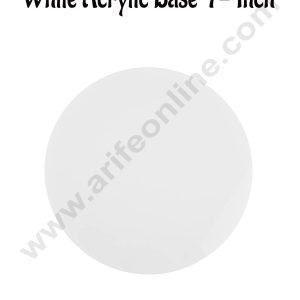 Cake Decor 7 Inch Round White Acrylic Cake Board Ganaching Plate (2mm thickness)