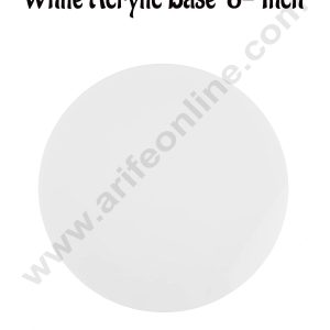 Cake Decor 8 Inch Round White Acrylic Cake Board Ganaching Plate (2mm thickness)