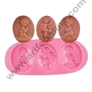 Cake Decor Silicon 3 Angel Baby Easter Theme Silicone Fondant Mould Marzipan Mould