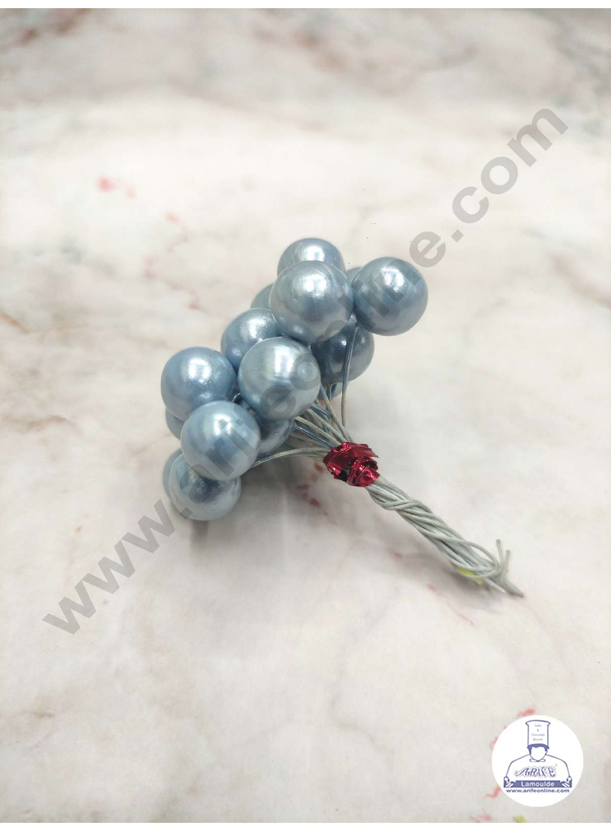 CAKE DECORβ’ Aqua Pearl Faux Ball Toppers For Cake and Cupcake Decoration - (20pcs Pack)