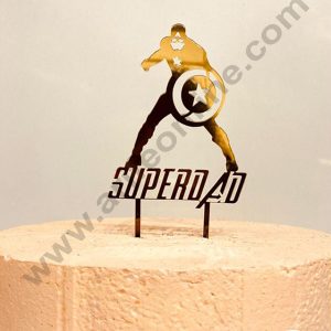 CAKE DECOR™ Golden Acrylic Avenger Theme Cake Topper And Dessert Decoration ( SBMT-1217)