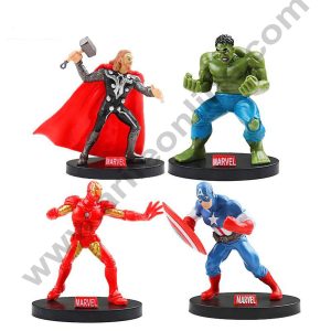 Cake Decor Toys 4 Pcs Set Big Avengers Toys Plastic Action Figures Toys