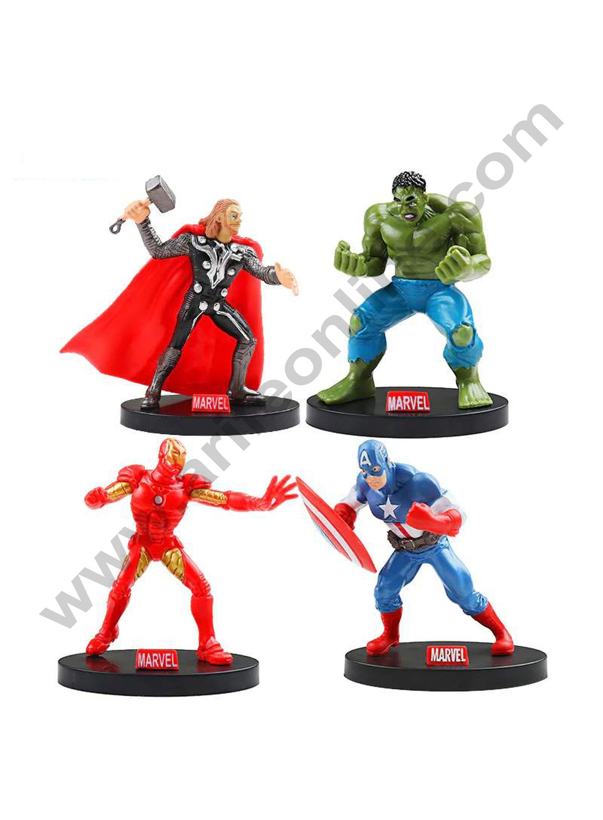 Cake Decor Toys 4 Pcs Set Big Avengers Toys Plastic Action Figures Toys