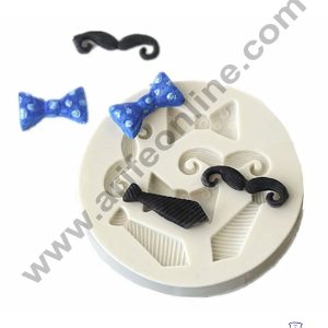 Cake Decor Silicone 6 Cavity Bow Tie Mustache Fondant Marzipan Mould