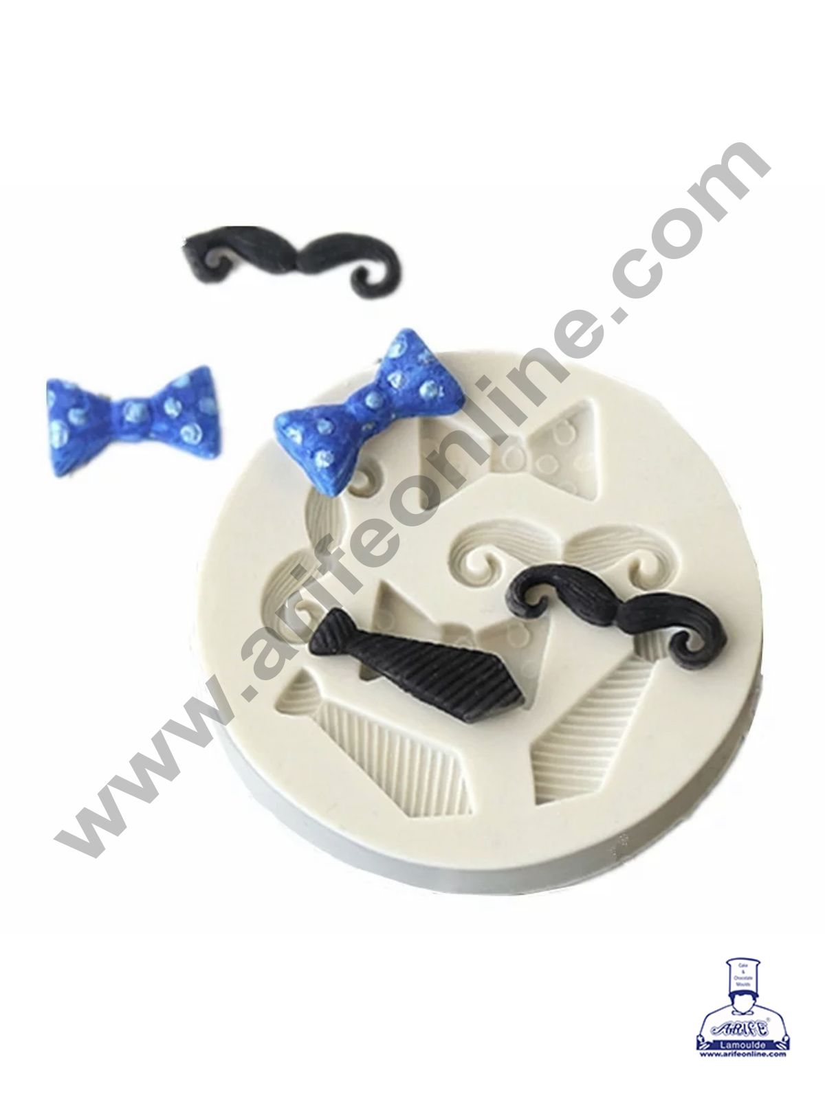 Cake Decor Silicone 6 Cavity Bow Tie Mustache Fondant Marzipan Mould